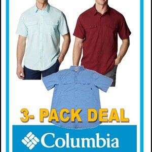 3-PACK of Columbia Men's James Bay Short Sleeve Woven Shirts SUN PROTECTION XXL